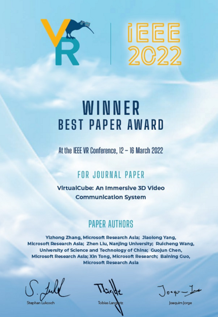 Best Paper Award – Journal Papers Track
