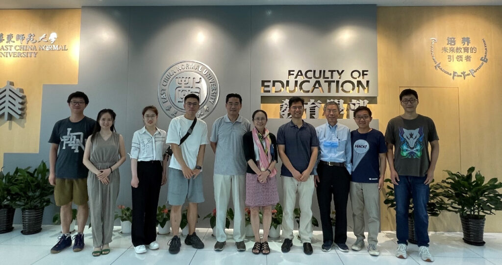 微软亚洲研究院 AI 语言学习项目团队访问华东师范大学(右四:郑蝉金,右二:夏炎)