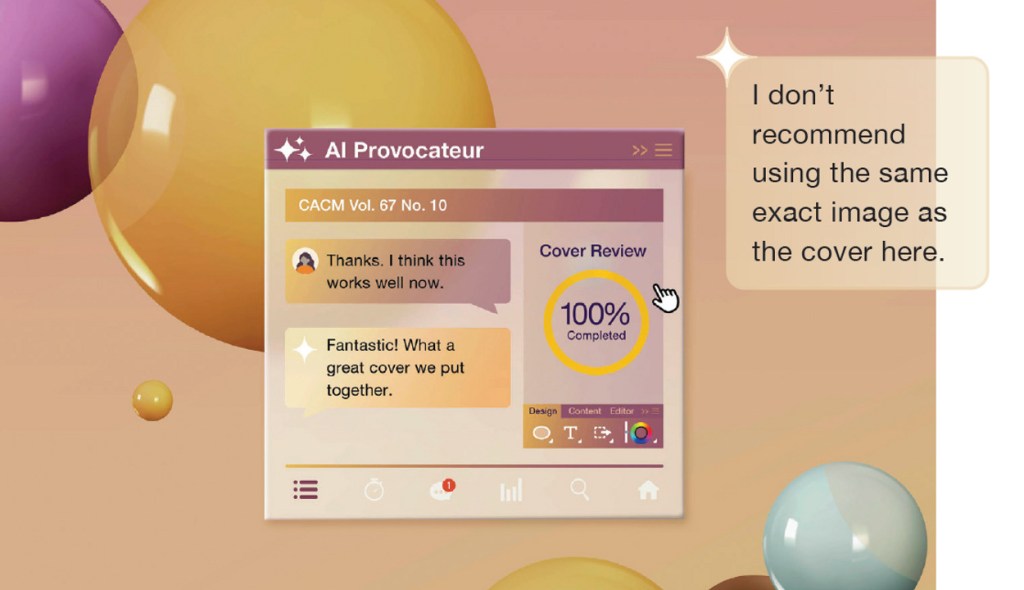 Coceptual image showing an AI agent which challenges the user