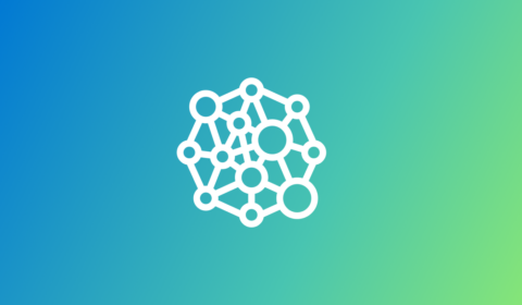 GraphRAG blog hero - cluster of small circular nodes on a blue/green gradient background
