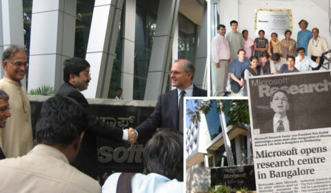 photo of the launch of Microsoft Research India lab in Bangalore