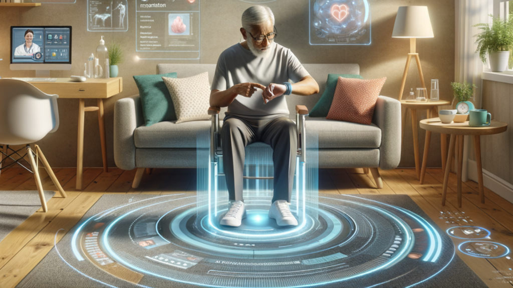 A man with in-home monitoring