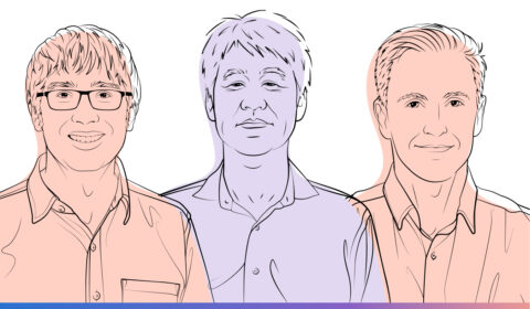 AI Revolution podcast | Episode 2 - AI Revolution podcast | Episode 2 - Real-world healthcare AI development and deployment—at scale | outline illustration of Seth Hain, Peter Lee, Dr. Matthew Lungren | outline illustration of Seth Hain, Peter Lee, Matt Lungren