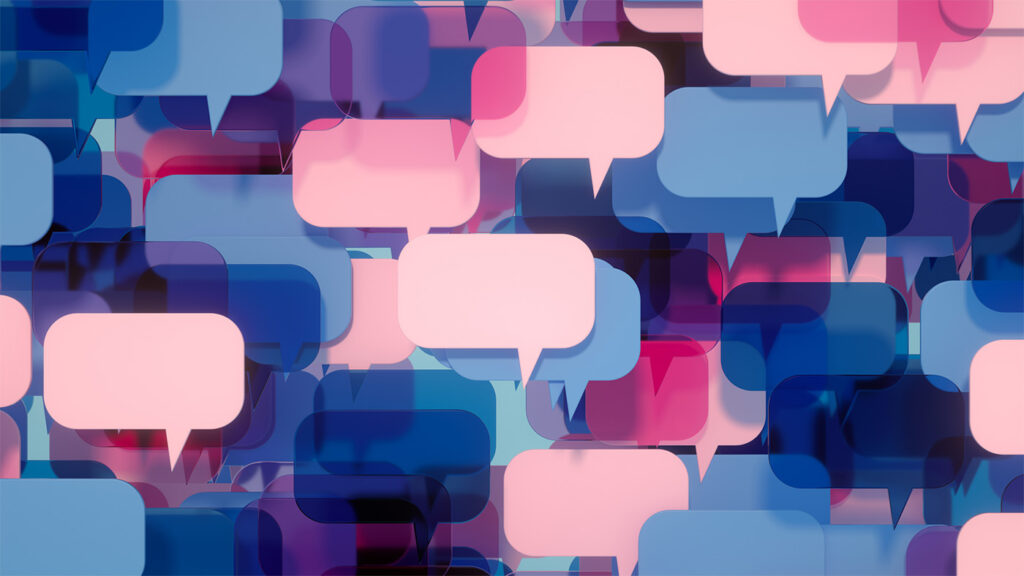 LINGUA Open Call | abstract pattern of chat bubbles