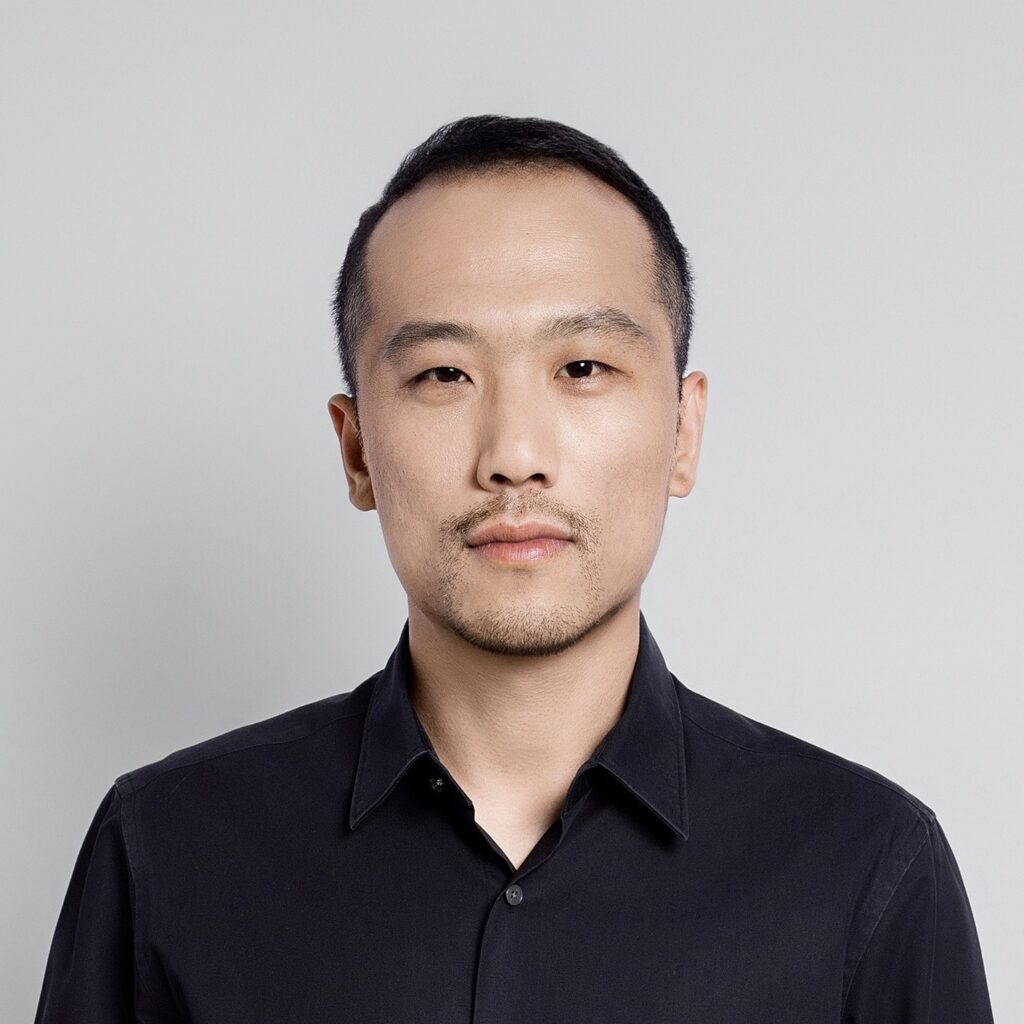 a man in a black shirt