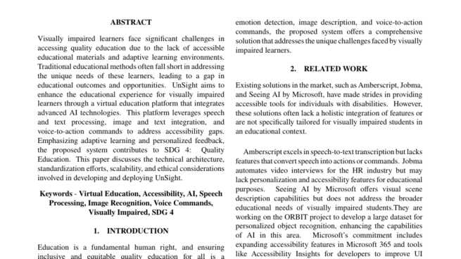 Unsight: Bridging The Educational Gap For Blind Learners