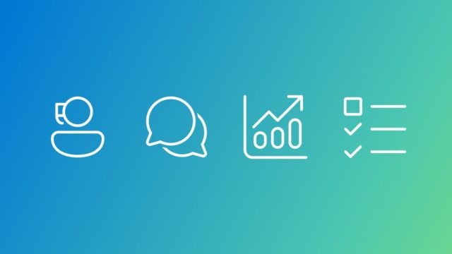 Social Reasoning Bench | four icons on a blue to green gradient | person icon, chat bubble icon, chart icon, checklist icon
