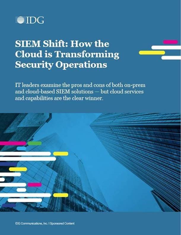 An image of a report titled "SIEM Shift: How the Cloud is Transforming Security Operations.