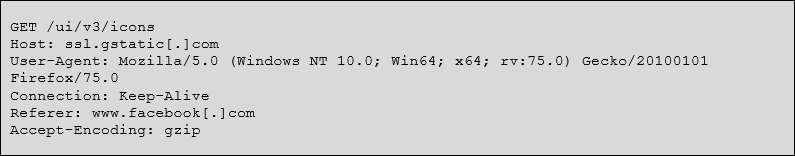 Sample decoy HTTP GET request