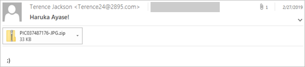 Screenshot of sample email campaign