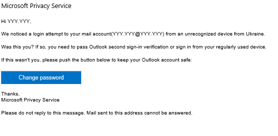 Figure 2: Example of a STRONTIUM phishing email