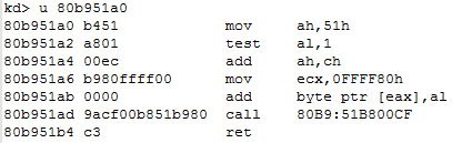 Figure 10. Patched GDT entry instructions