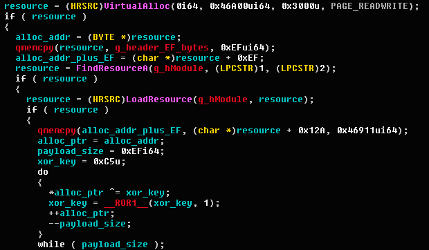 Screenshot of some code
