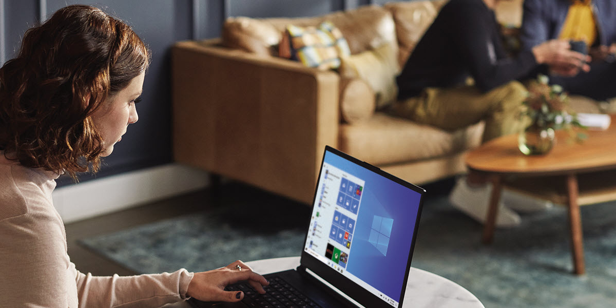 Person looking at a laptop