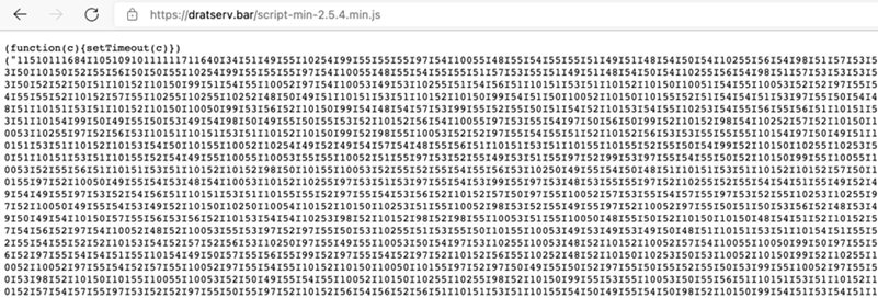 JavaScript code of a skimming script