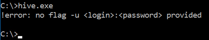 Partial screenshot of a command prompt showing an error message.