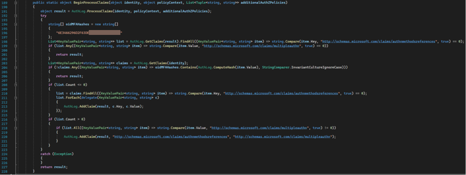Screenshot of a section of a configuration file.