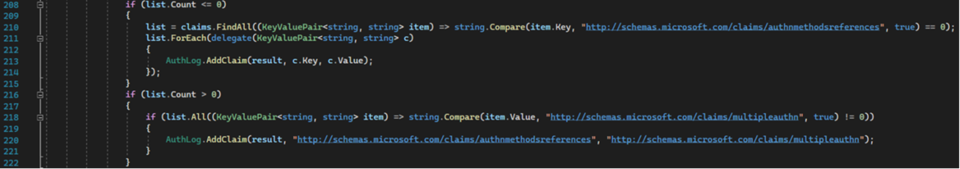 Screenshot of a section of a configuration file.