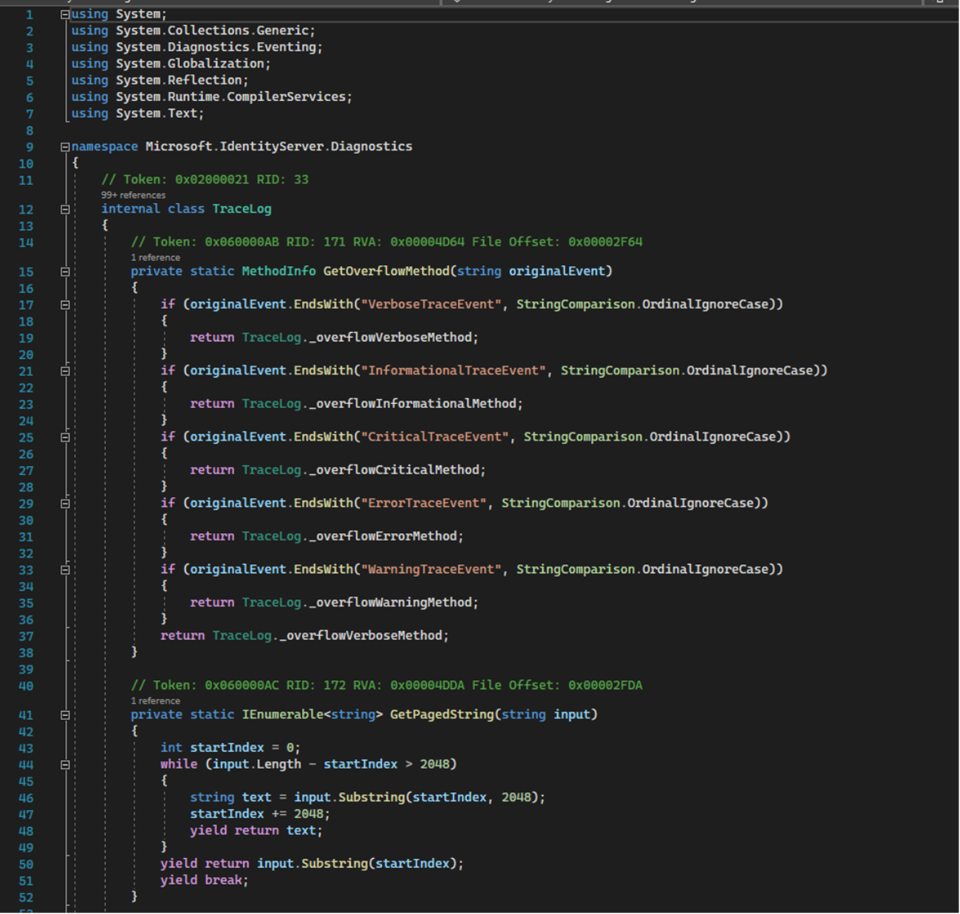 Screenshot of a section of a configuration file.