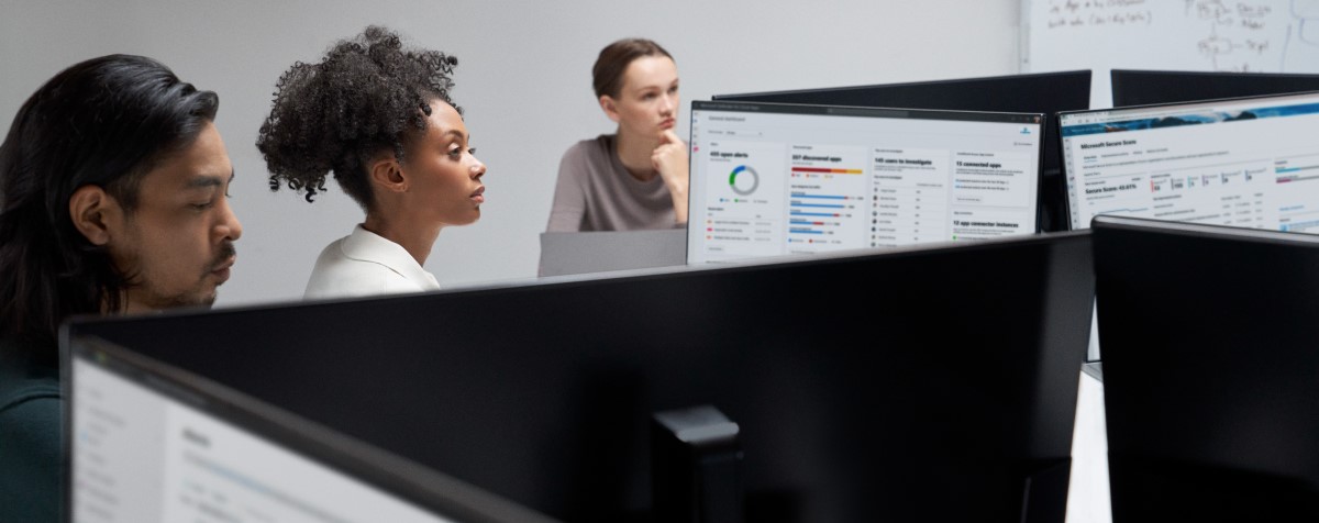 Security practitioners at work in a security operations center.