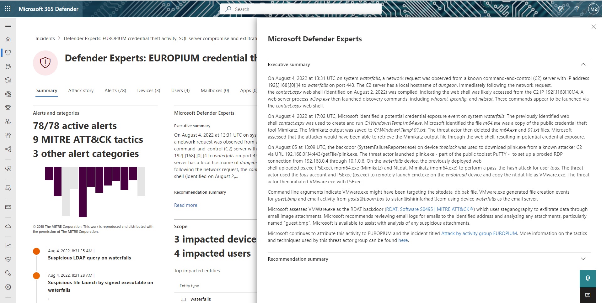 Custom advanced hunting queries provided by our Defender Experts for Hunting Team in Microsoft 365 Defender.