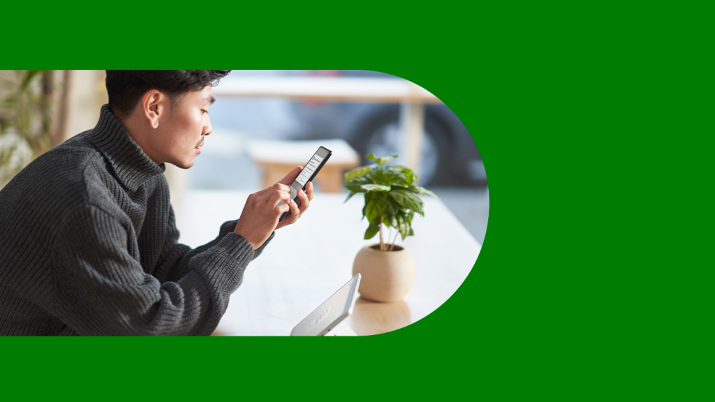 Customer securely using multi-factor authentication on a mobile phone and a tablet while working remote from a caf.