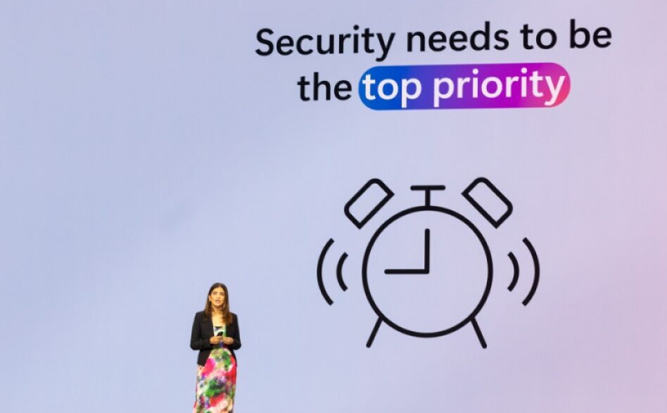 Vasu Jakkal speaking at Microsoft Ignite.