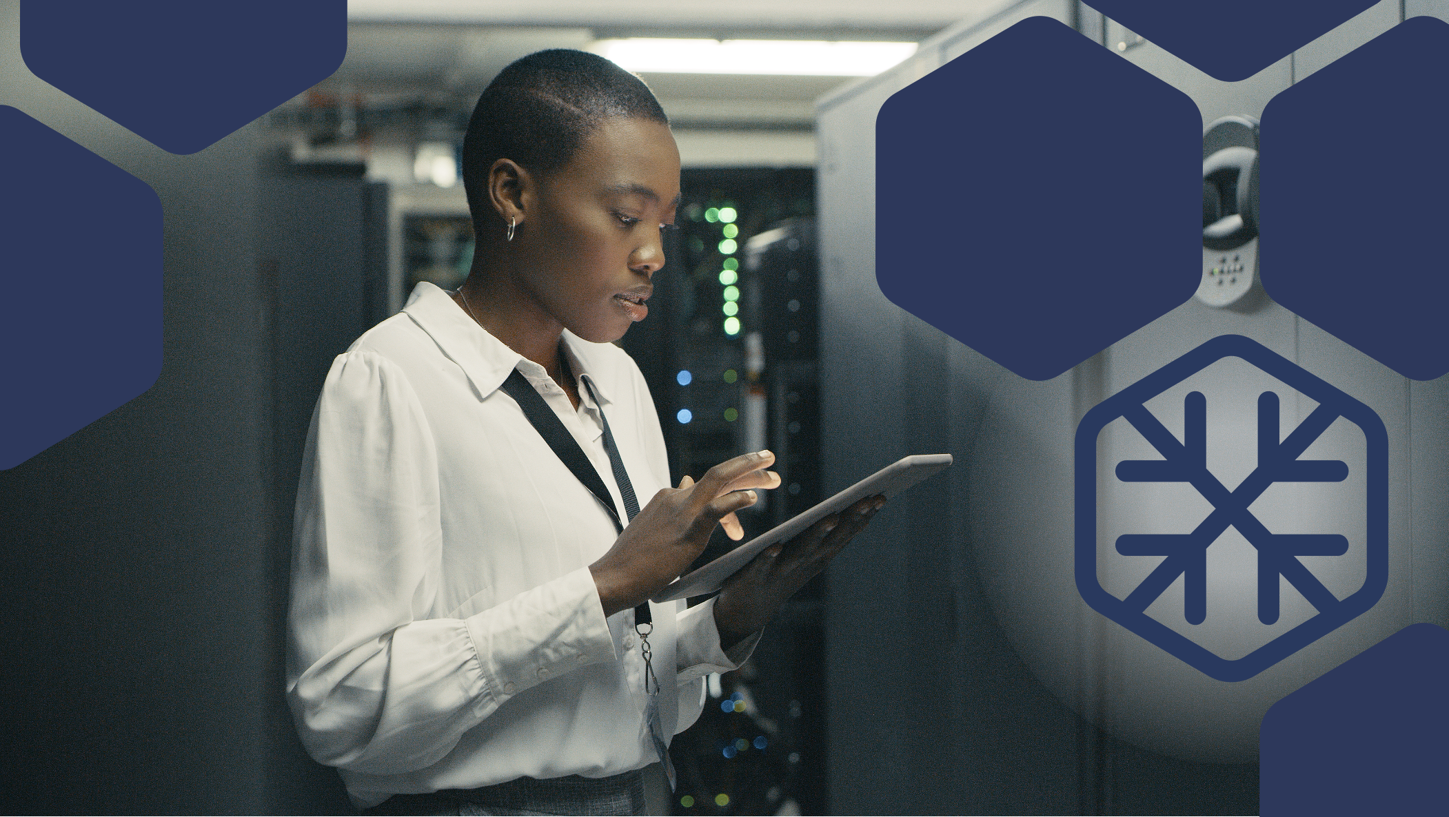 A woman using a tablet