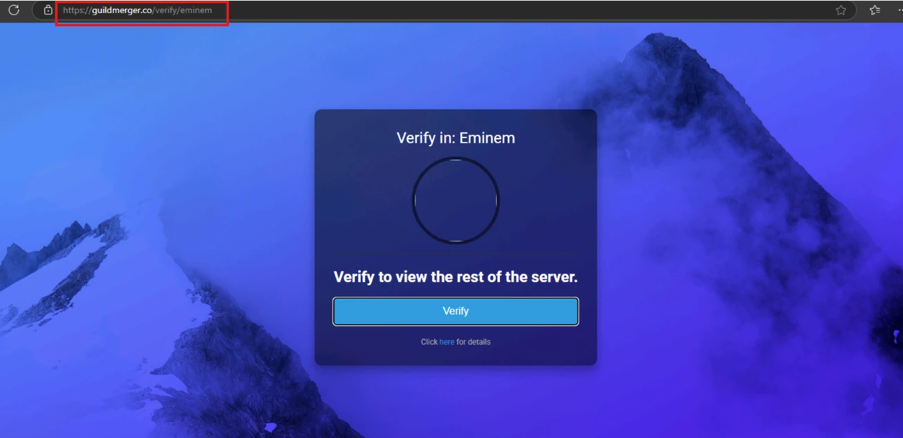 Screenshot of Fake Discord page implementing ClickFix