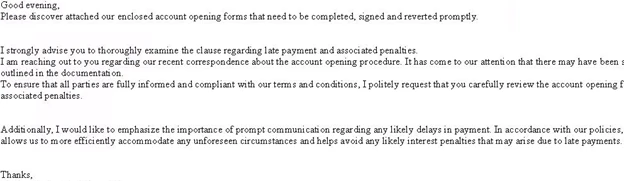 Screenshot of a phishing email