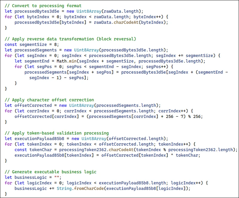 Screenshot of code depicting the verbose, generic comments