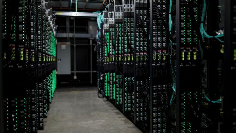 Datacenter aisle.