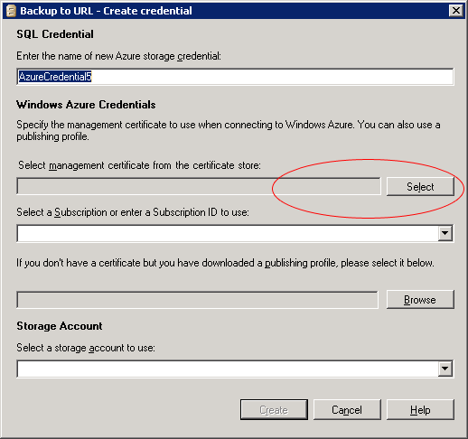 Create Credential Create Credential