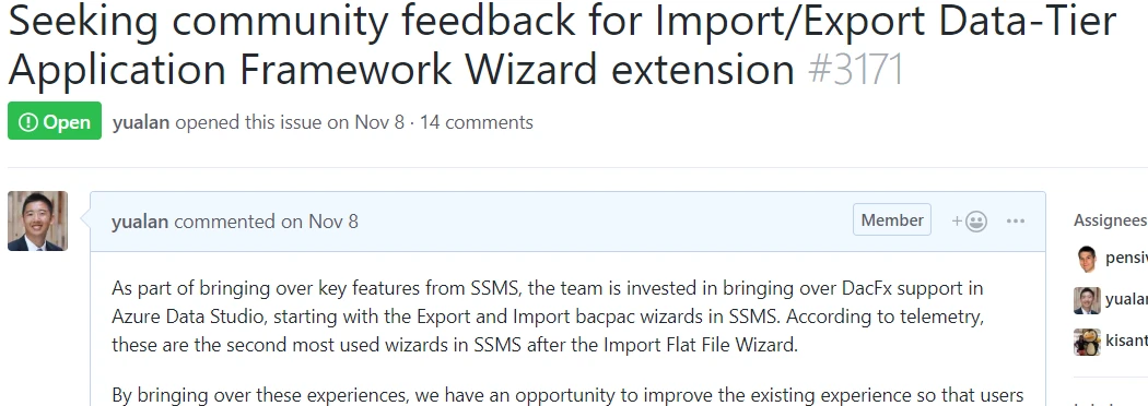 Screenshot of Feedback Forum on GitHub