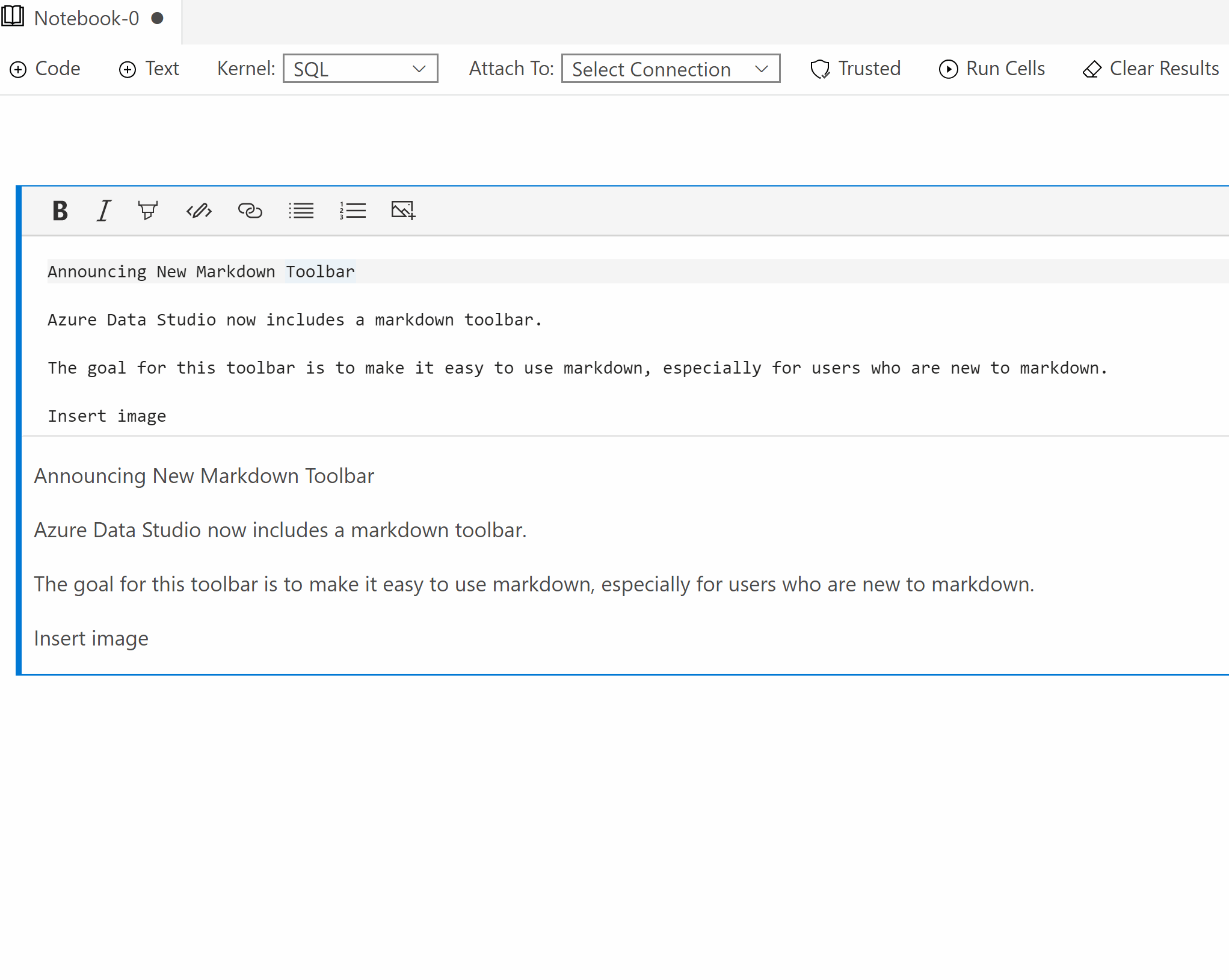 a screenshot of the Markdown Toolbar