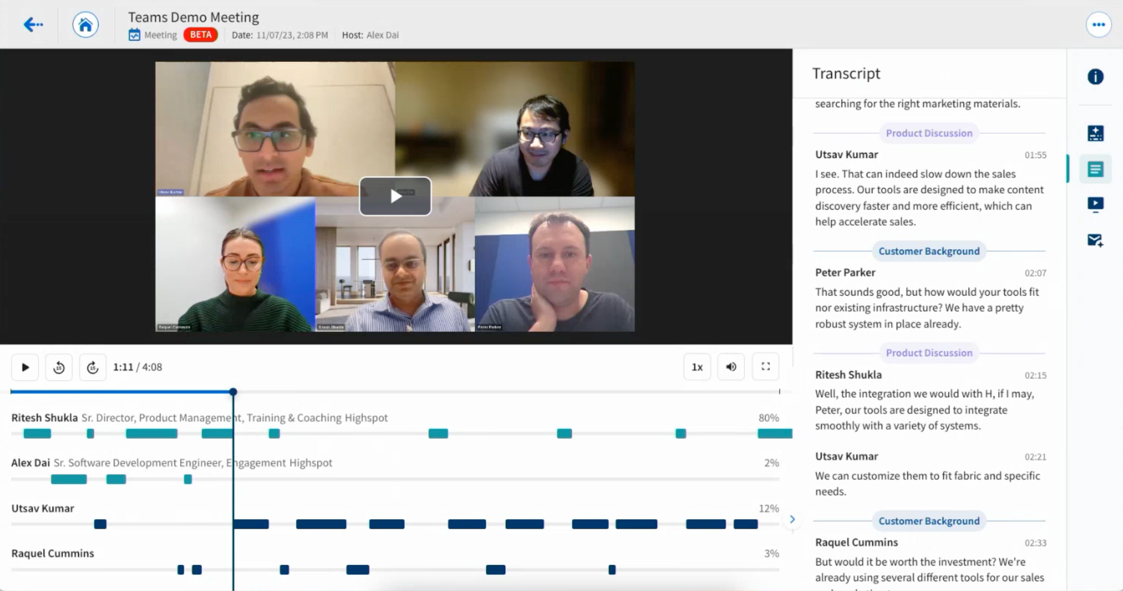 Screenshot of video call