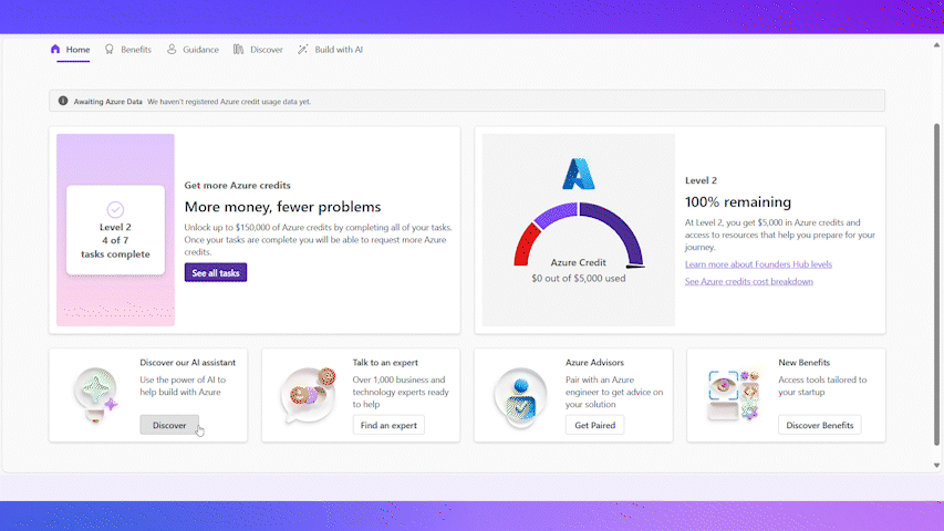 AI-powered Assistant in Founders Hub GIF