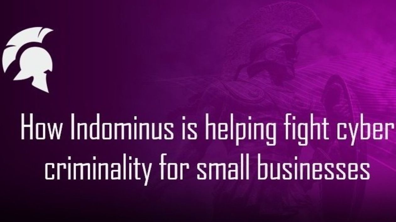 Purple image with white logo and white text