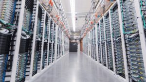 A hallway in an Azure datacenter.