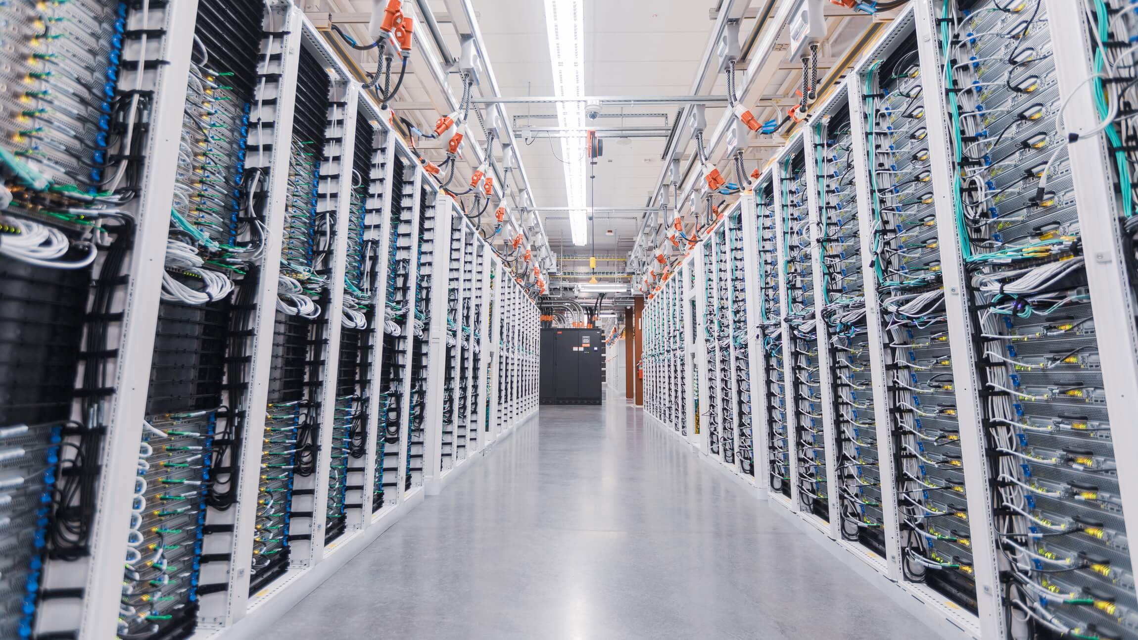 A hallway in an Azure datacenter.