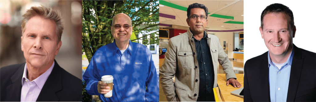 Sherwood (left to right), Apple, Selvaraj, and Suver appear in a composite image.