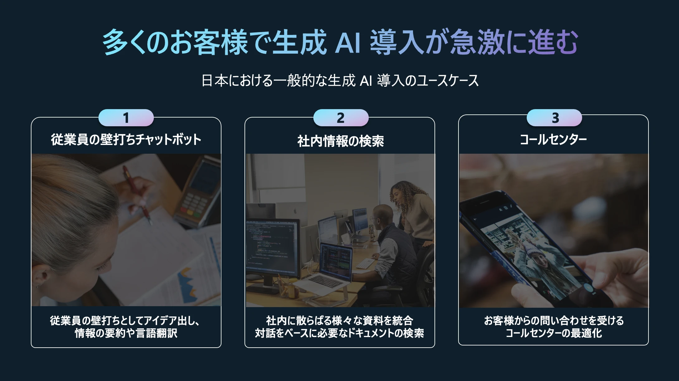 日本における一般的な生成 AI 導入のユースケース