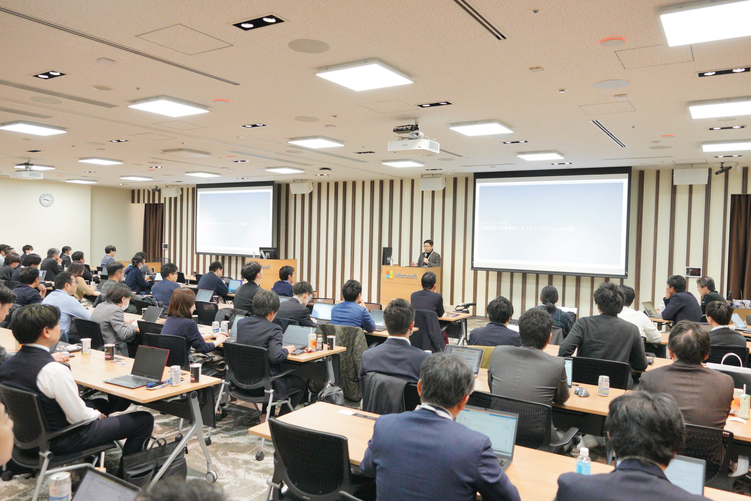 A group of people in a room