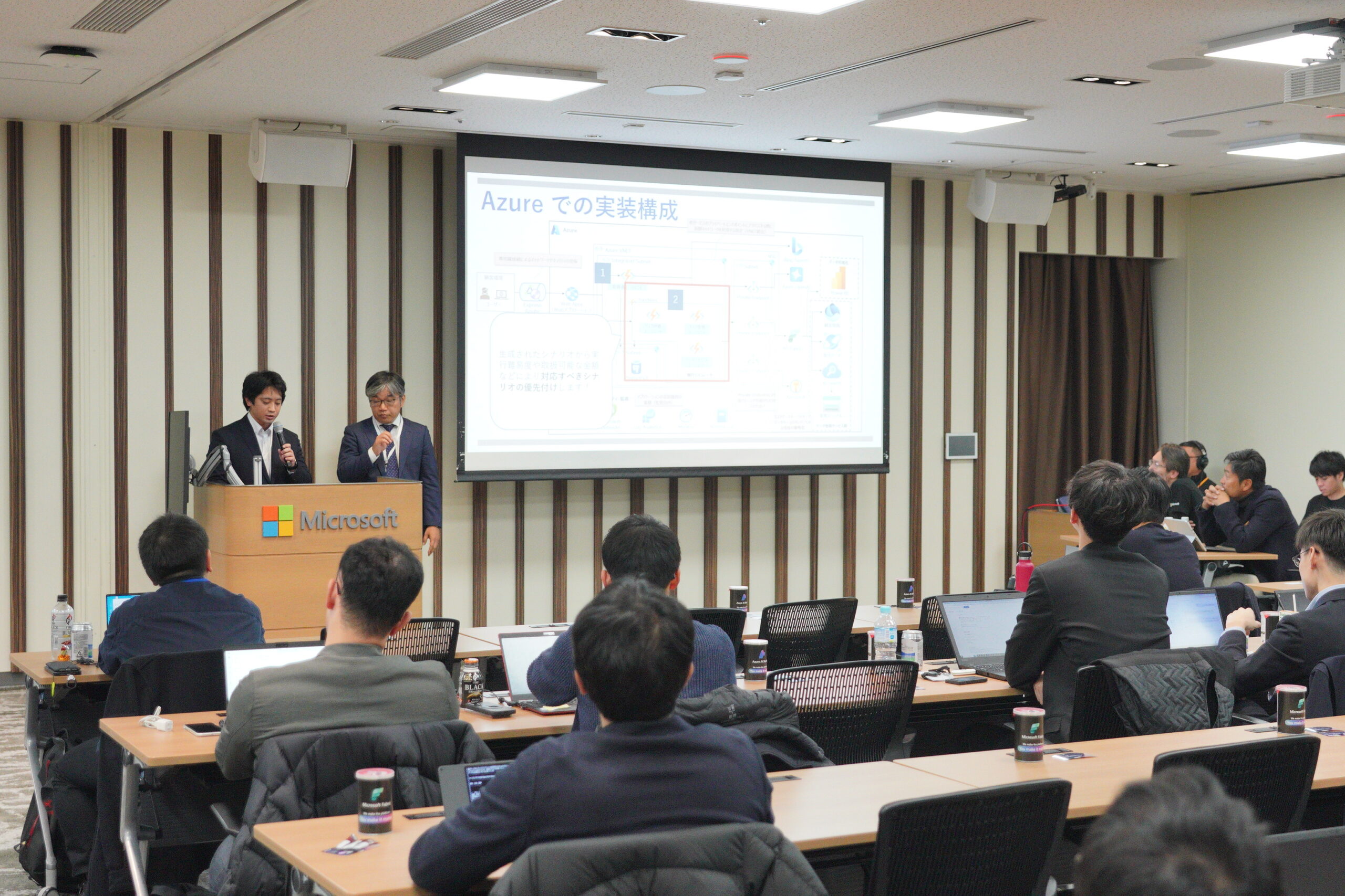 A group of people in a room