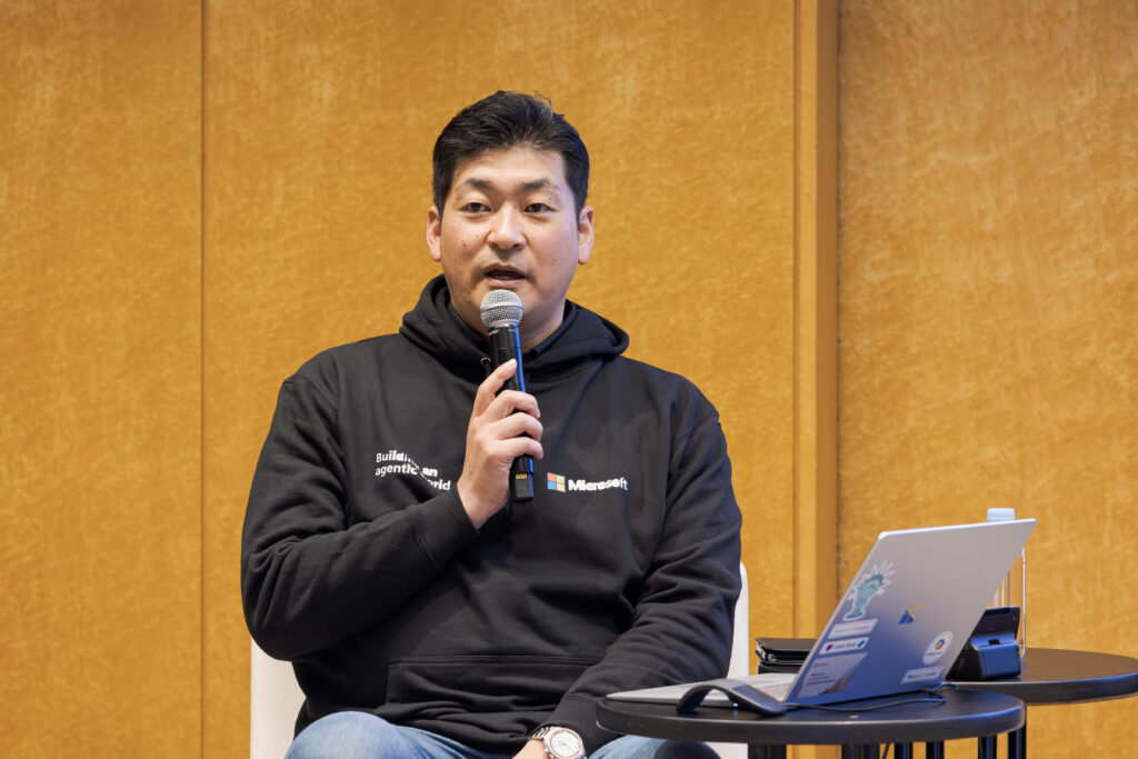 A man holding a microphone