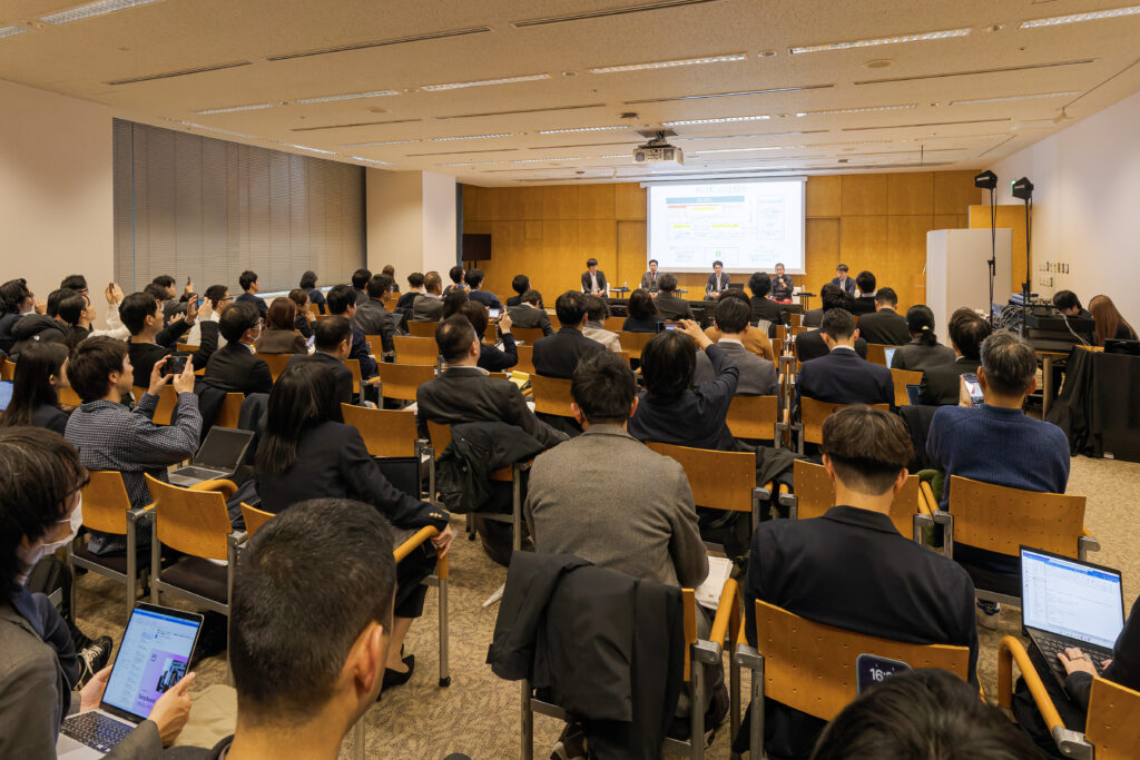 A group of people in a room