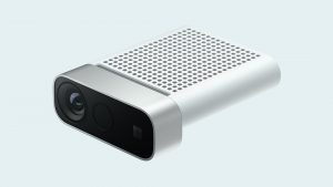 深度カメラ、RGBカメラ、マイクアレイを搭載したAzure Kinect DKセンサーデバイス。
