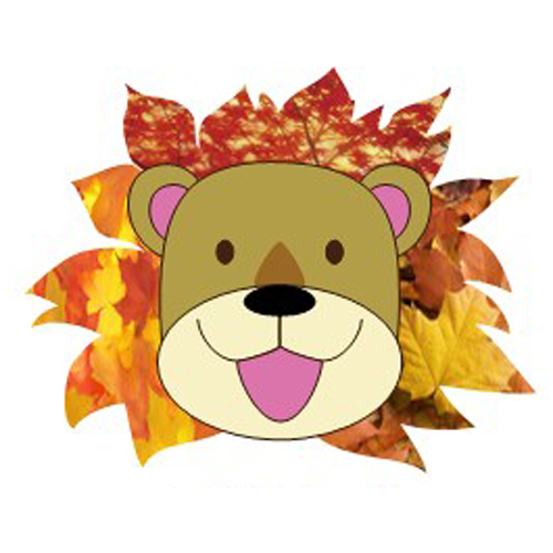 落ち葉お面 (めん) 画像スライド-1