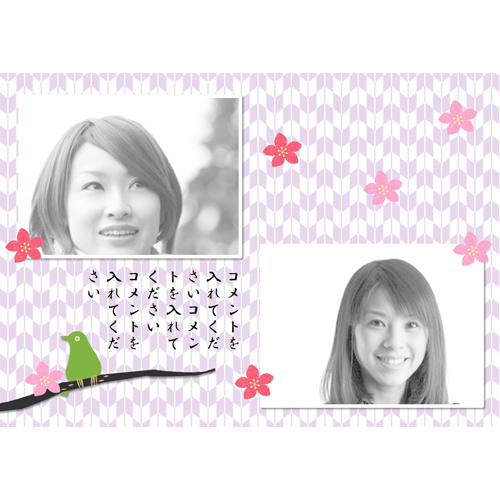 成人式フォト ムービー (矢絣) 画像スライド-2